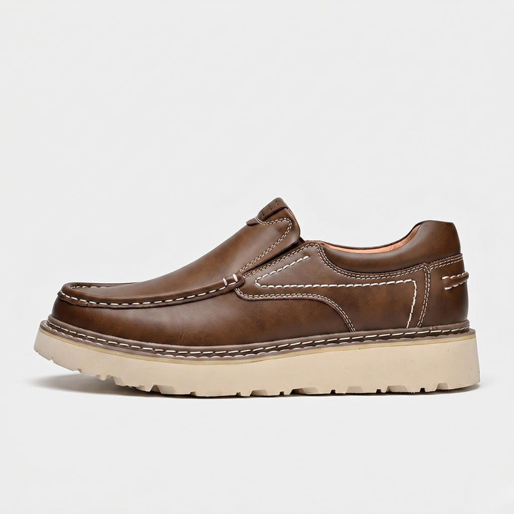 Albin | Men's Slip-On Loafers – Contrast Sole and Everyday Comfort