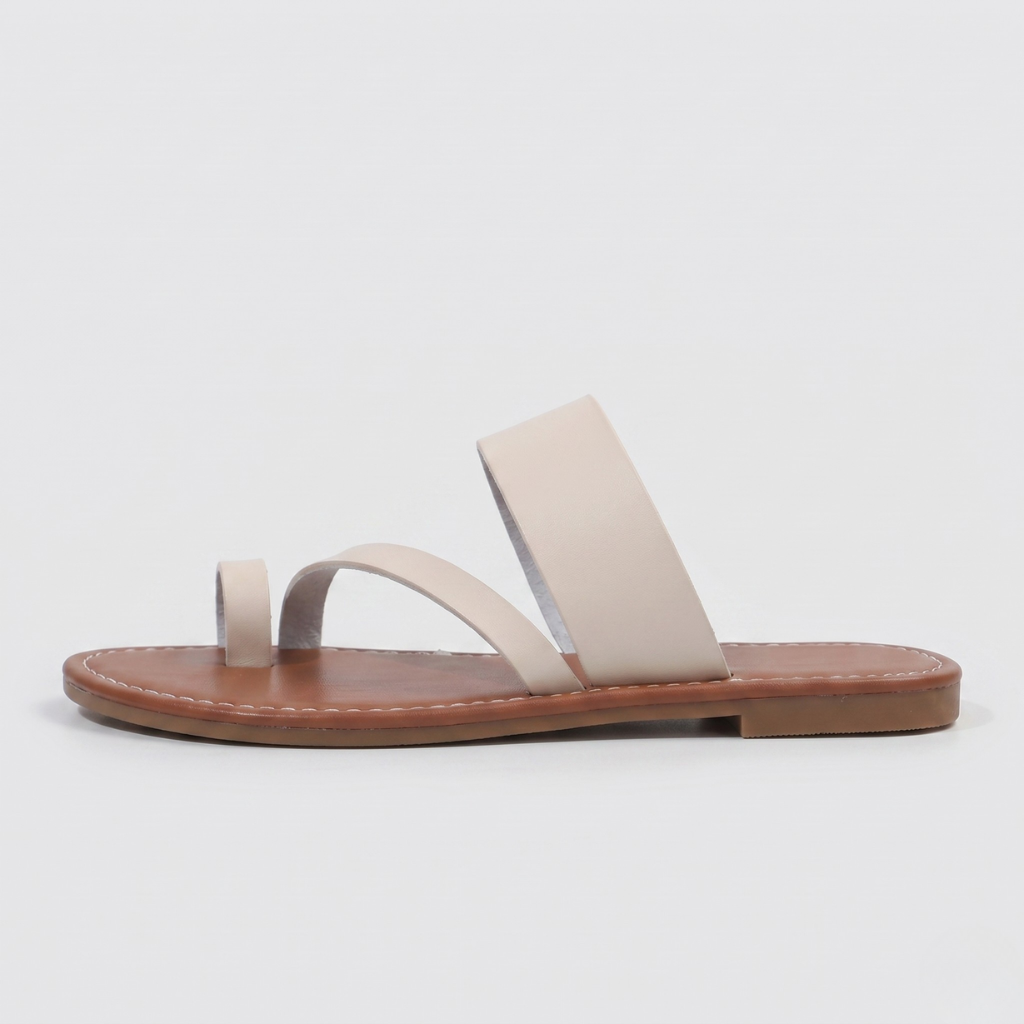 Hania | Women's Minimalist Slides – Open Toe with Toe Strap