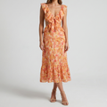 Irena | Women's Floral Midi Dress – Ruffles and Sweetheart Neckline for Summer