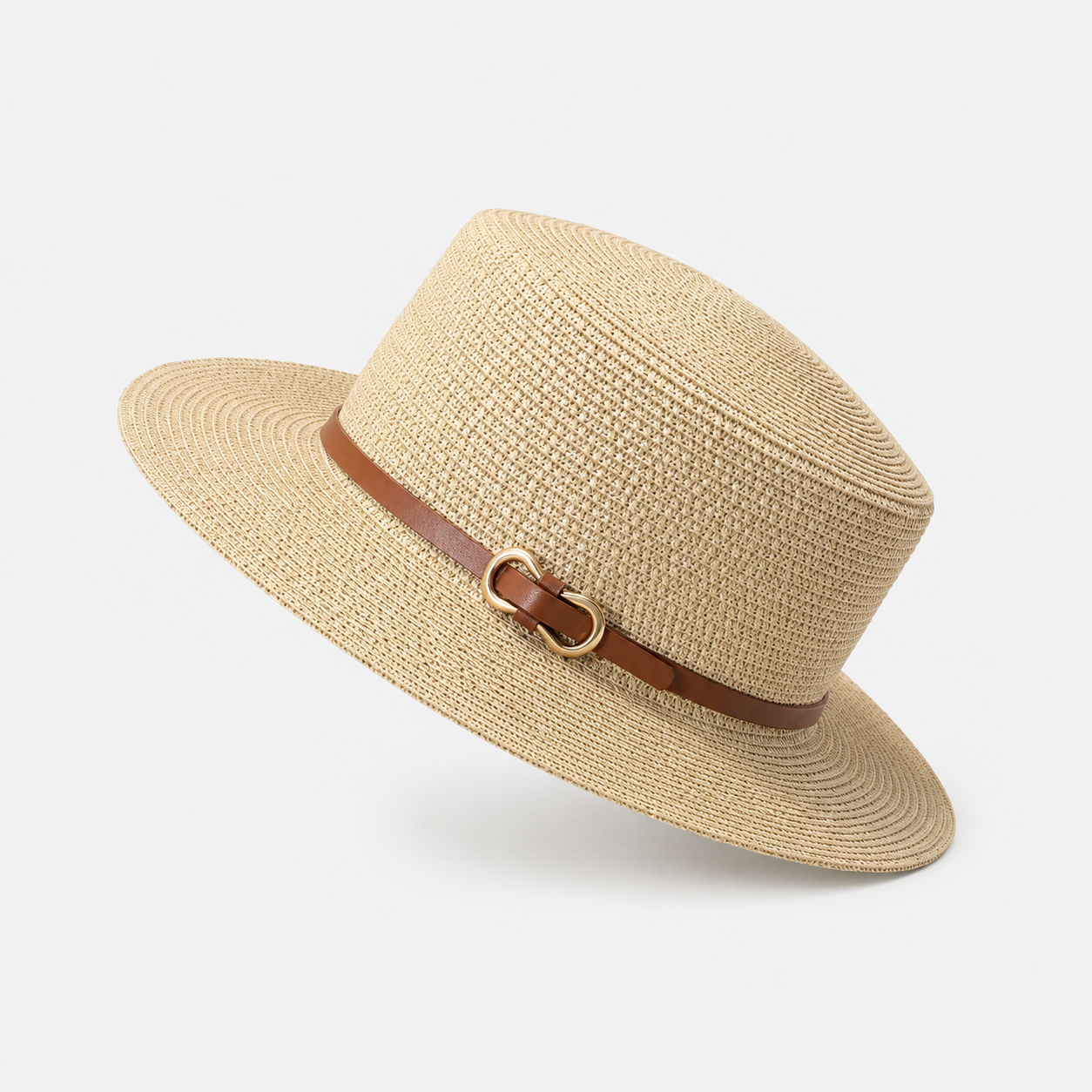 Łucja | Women's Straw Hat with Decorative Buckle – Elegance and Sun Protection