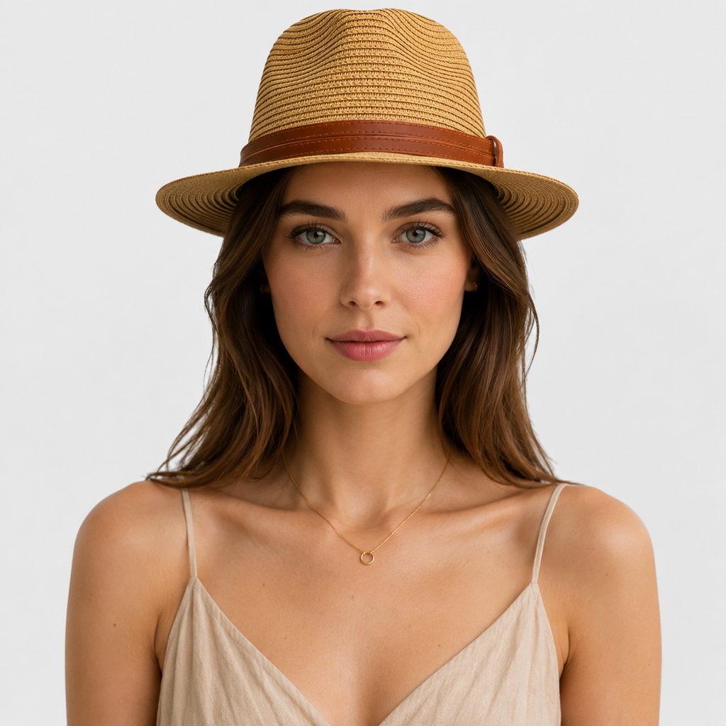 Lidia | Women's Straw Hat with Decorative Band – Style and Sun Protection