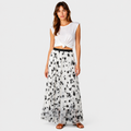 Pola | Women's Long Skirt – Pleated Floral Print Design