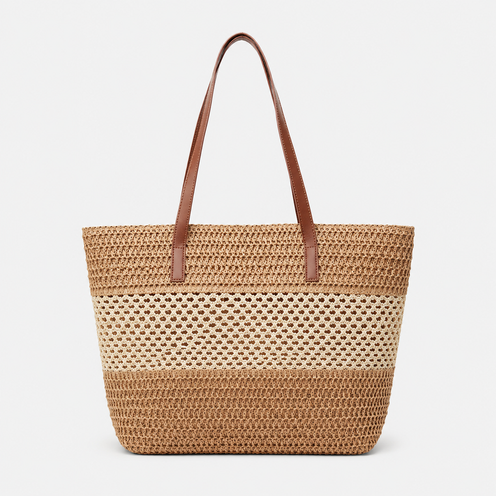 Selena | Women's Woven Beach Shopper Bag – Lightweight Summer Boho Tote
