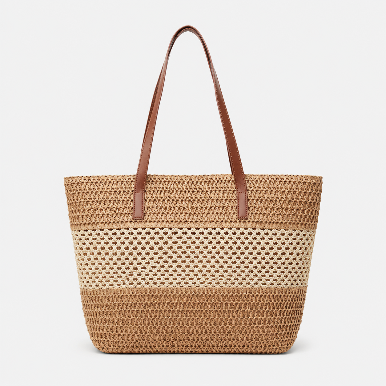 Selena | Women's Woven Beach Shopper Bag – Lightweight Summer Boho Tote