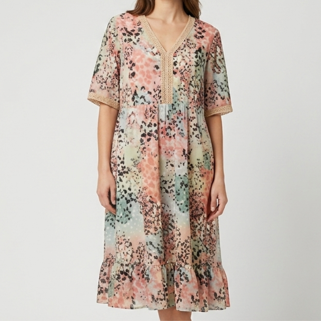 Zofia | Women's Dress – Flowy Maxi Dress with V-Neck