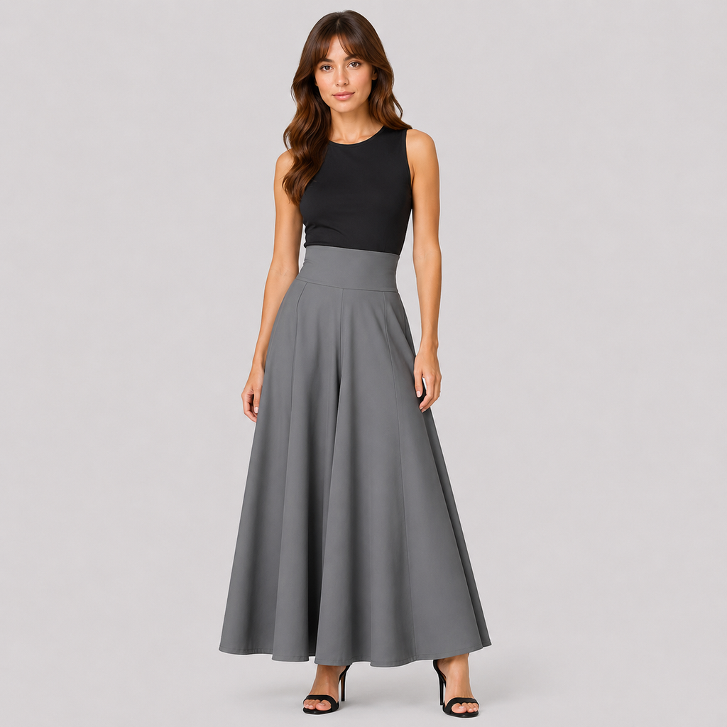 Olivia | Women's Long Skirt – Flared Style with High Waist