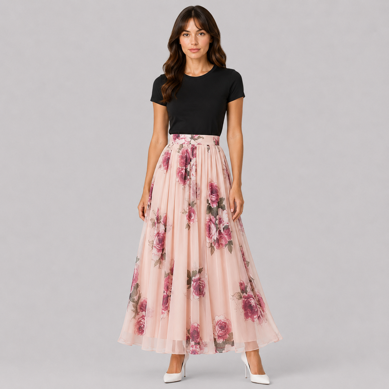 Rika | Women's Long Skirt – Floral Flowy Style
