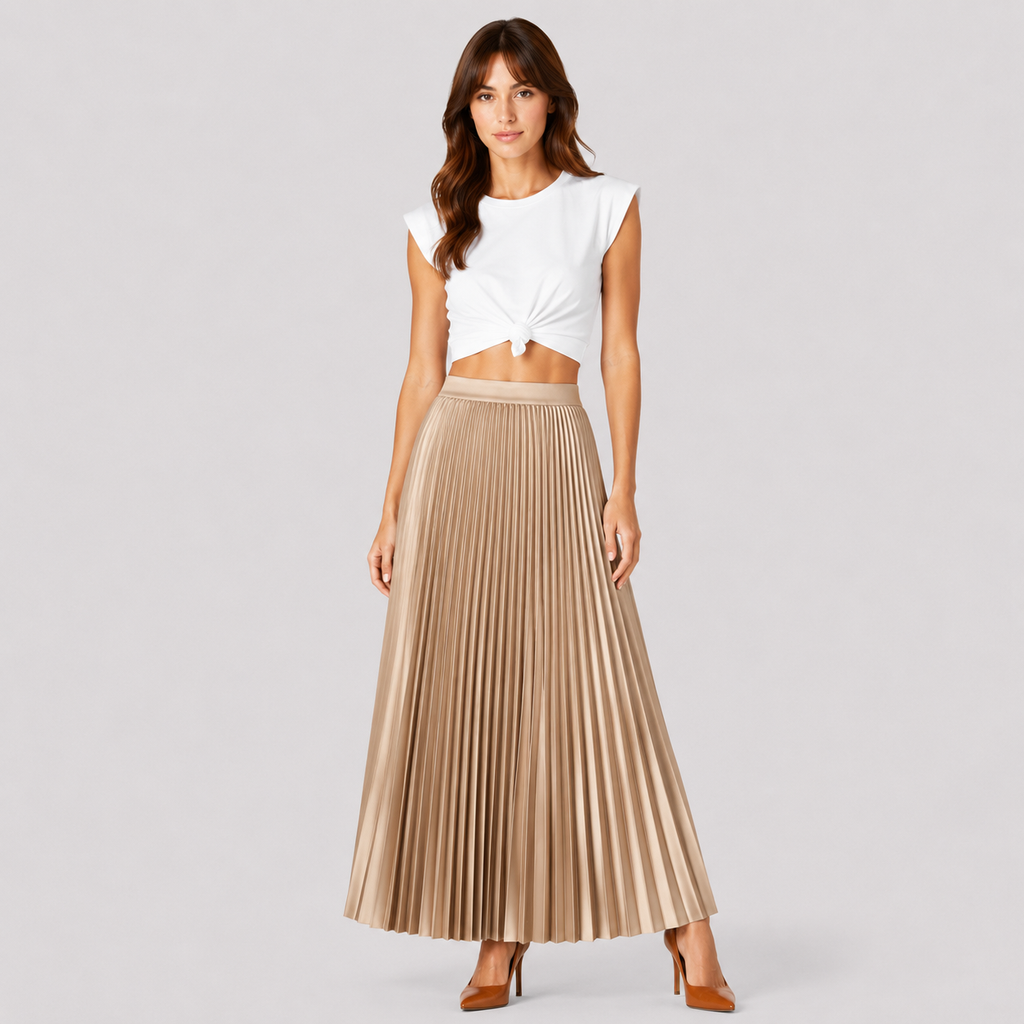 Nadia | Women's Long Skirt – Pleated Classic-Cut Design