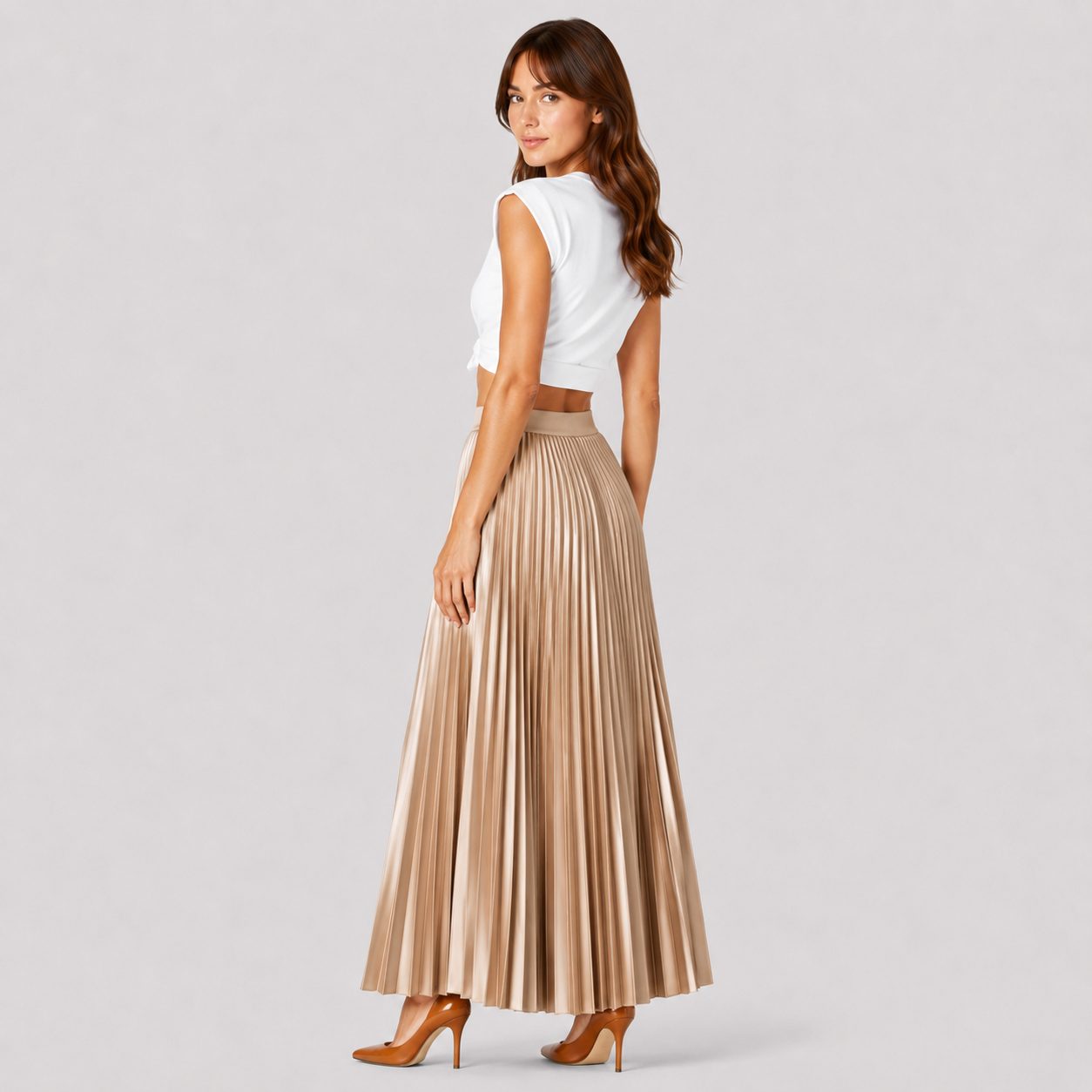 Nadia | Women's Long Skirt – Pleated Classic-Cut Design