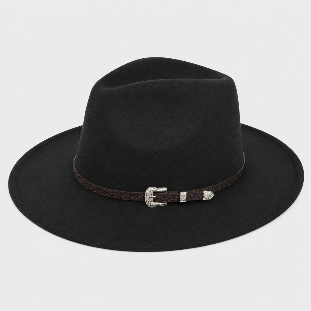 Arek | Men's Jazz Hat – Elegant Felt Style with Decorative Strap