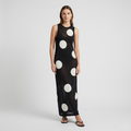 Zia | Women's Polka Dot Maxi Dress – Sleeveless with Sheer Finish