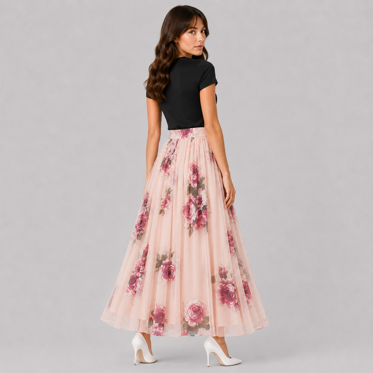 Rika | Women's Long Skirt – Floral Flowy Style