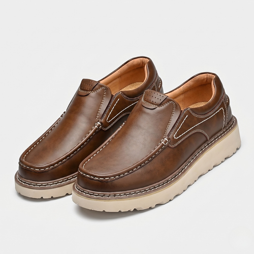 Albin | Men's Slip-On Loafers – Contrast Sole and Everyday Comfort
