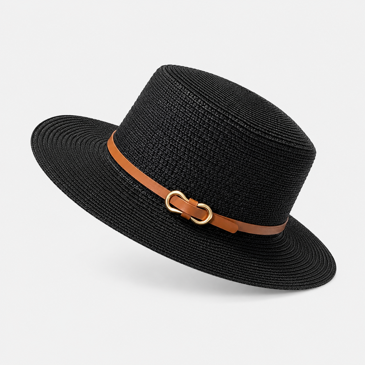 Łucja | Women's Straw Hat with Decorative Buckle – Elegance and Sun Protection