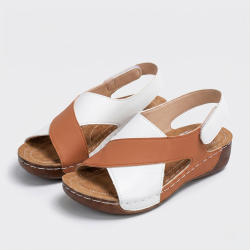 Aldona | Women's Wedge Sandals – Crossover Straps and Adjustable Heel Strap