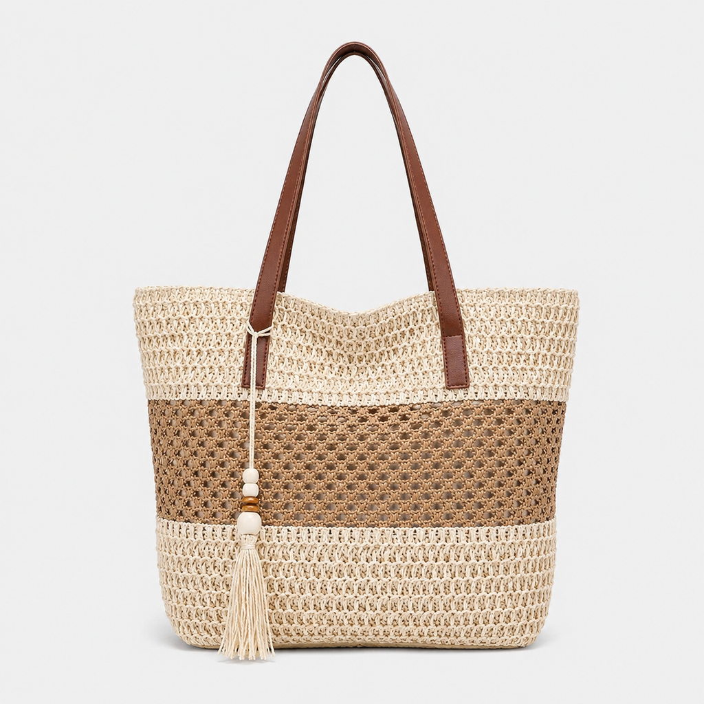 Selena | Women's Woven Beach Shopper Bag – Lightweight Summer Boho Tote