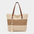 Selena | Women's Woven Beach Shopper Bag – Lightweight Summer Boho Tote