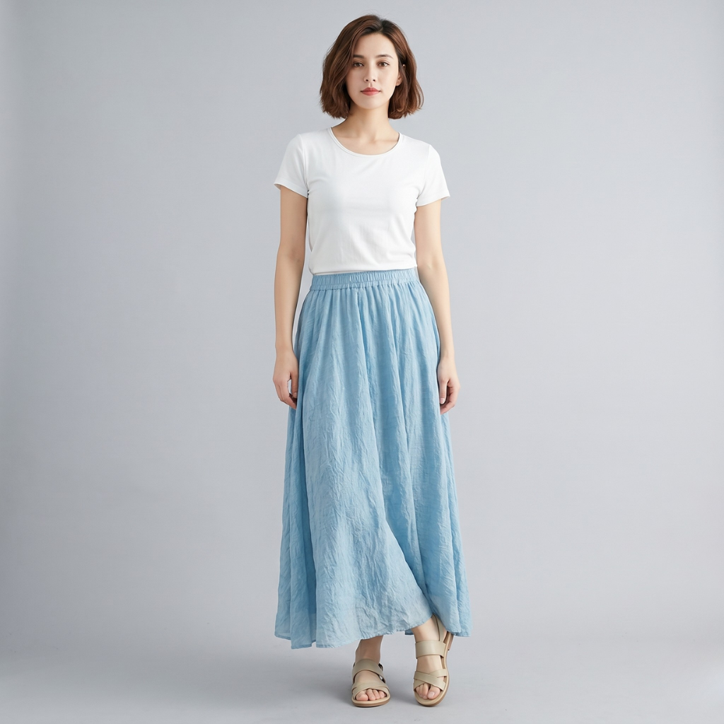 Barbara | Women's Maxi Skirt with Elastic Waist – Light Flared Fit for Everyday Wear