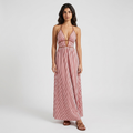 Maja | Women's Striped Maxi Dress – Halter Neckline and Light Summer Cut