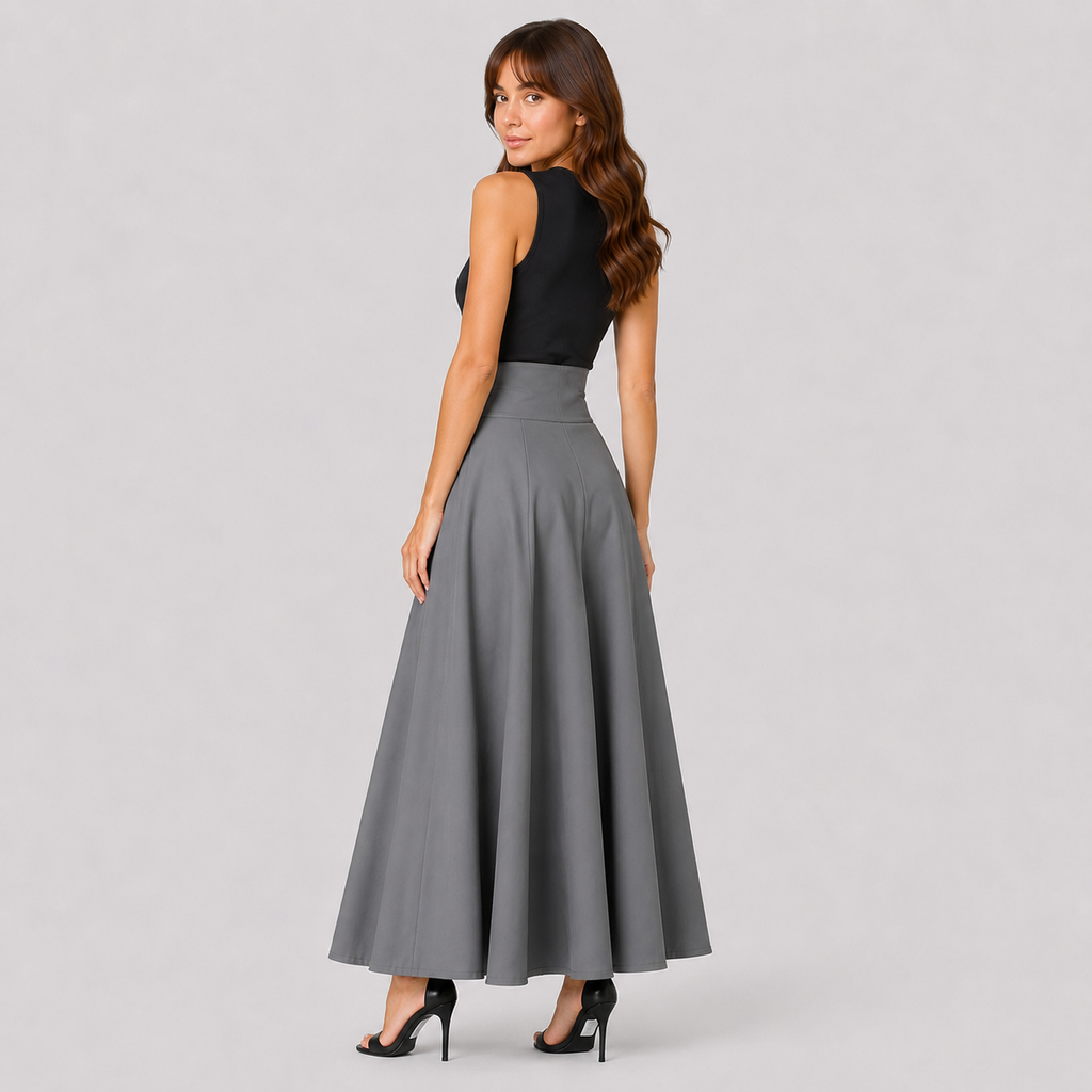 Olivia | Women's Long Skirt – Flared Style with High Waist