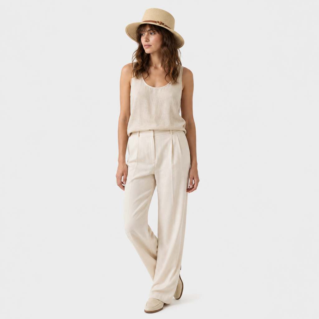 Łucja | Women's Straw Hat with Decorative Buckle – Elegance and Sun Protection