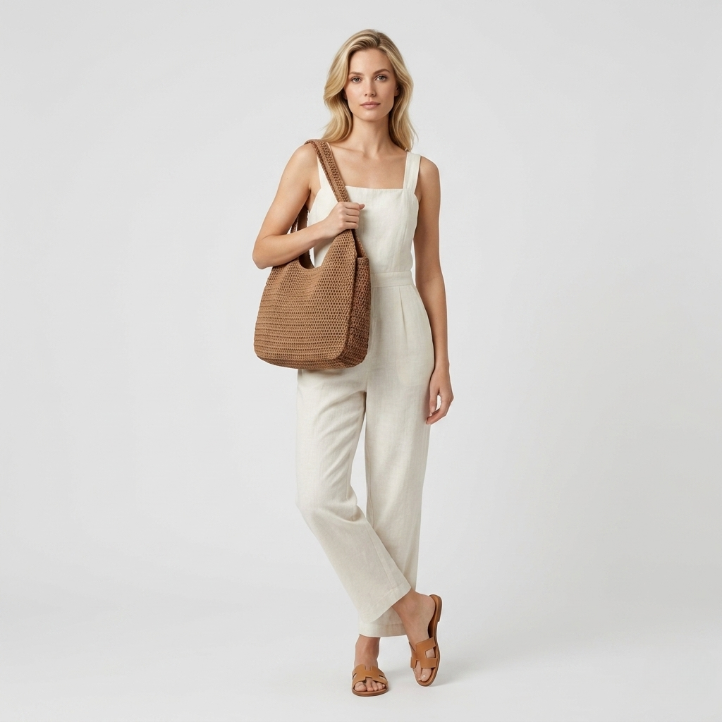 Nika | Women's Woven Shoulder Bag – Boho Crochet Handbag