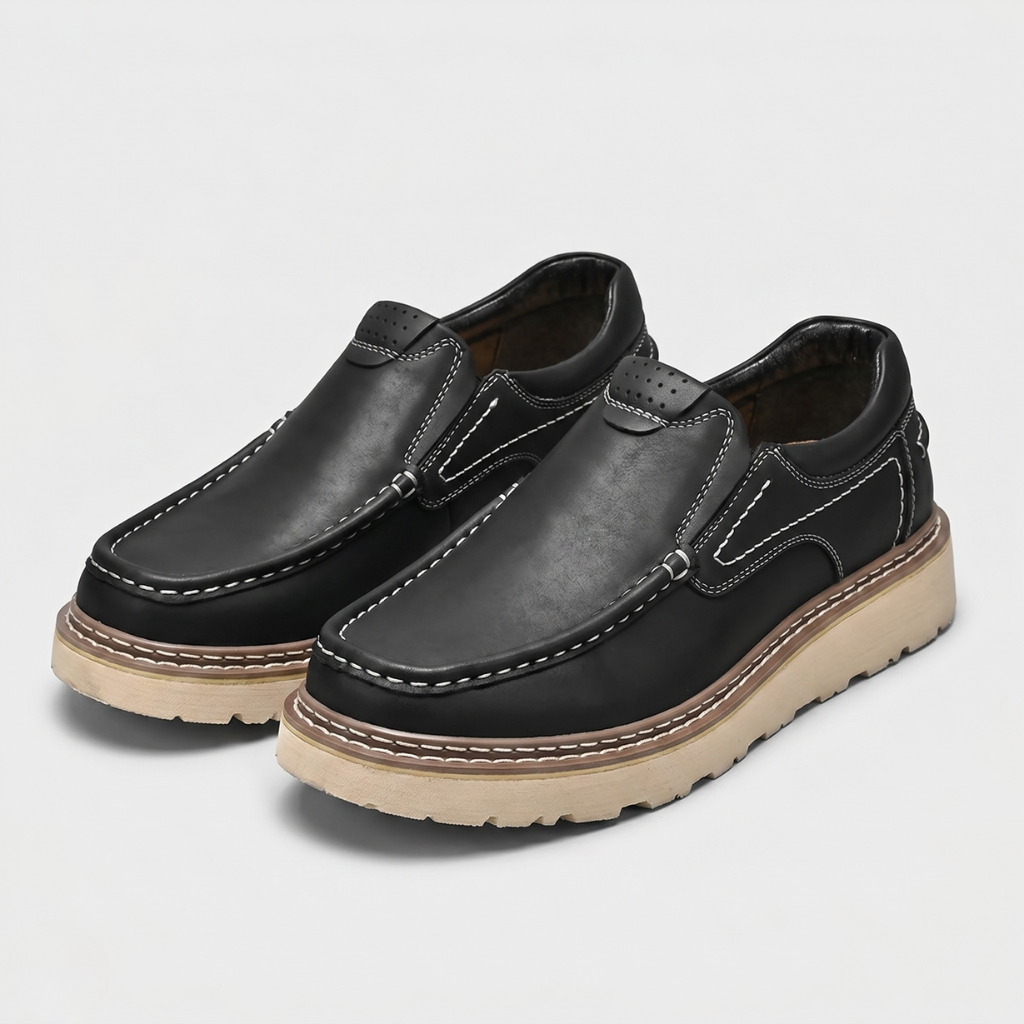 Albin | Men's Slip-On Loafers – Contrast Sole and Everyday Comfort
