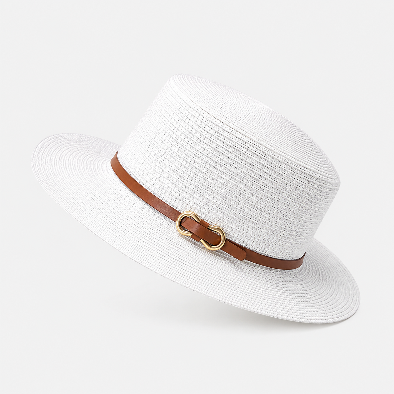 Łucja | Women's Straw Hat with Decorative Buckle – Elegance and Sun Protection