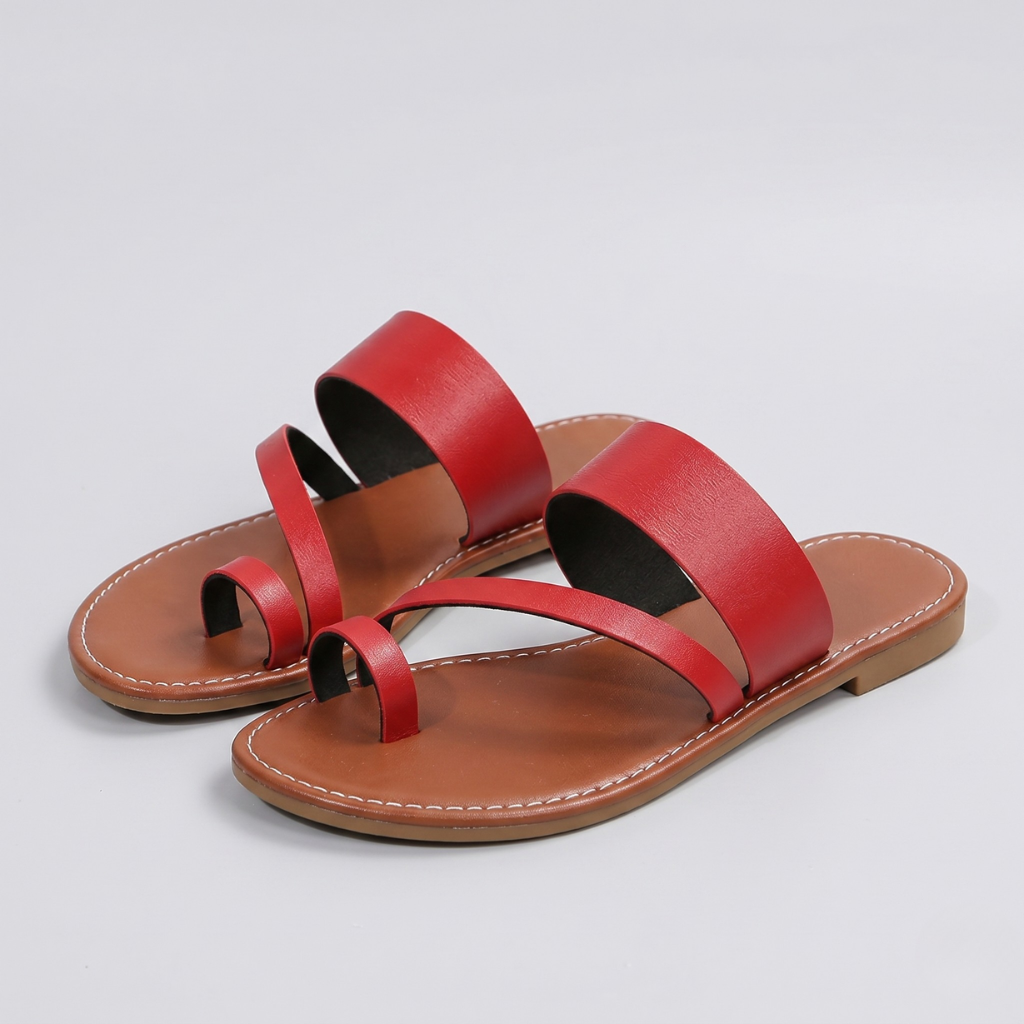 Hania | Women's Minimalist Slides – Open Toe with Toe Strap