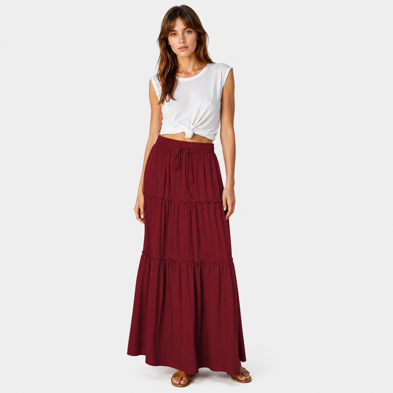 Lena | Women's Long Skirt – Flowy Style with Ruffles