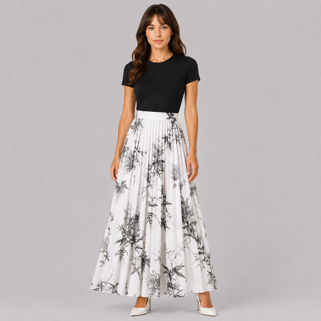 Rika | Women's Long Skirt – Floral Flowy Style