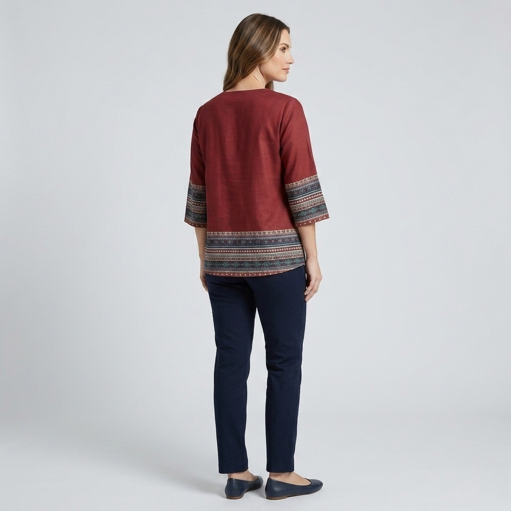 Alicja | Women's Plus Size Button-Up Blouse – Elegant Boho Shirt