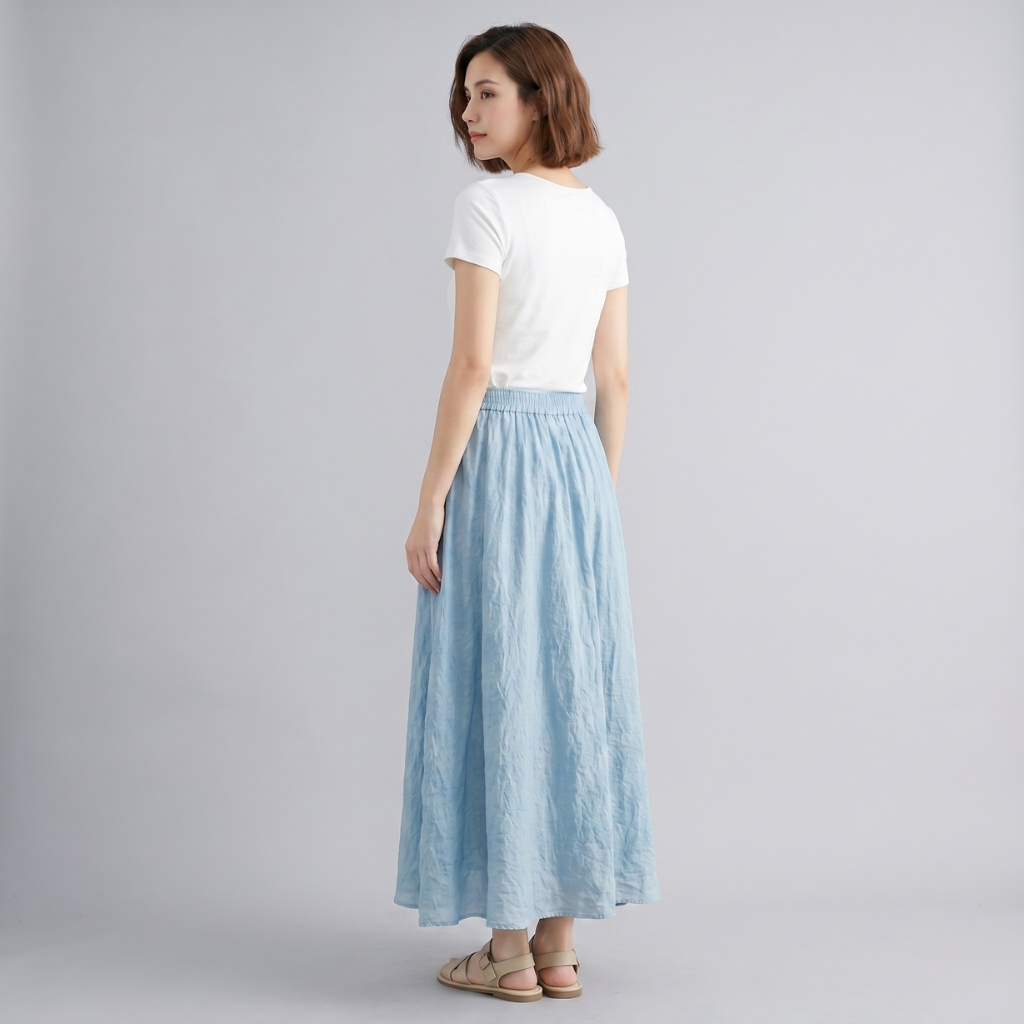 Barbara | Women's Maxi Skirt with Elastic Waist – Light Flared Fit for Everyday Wear