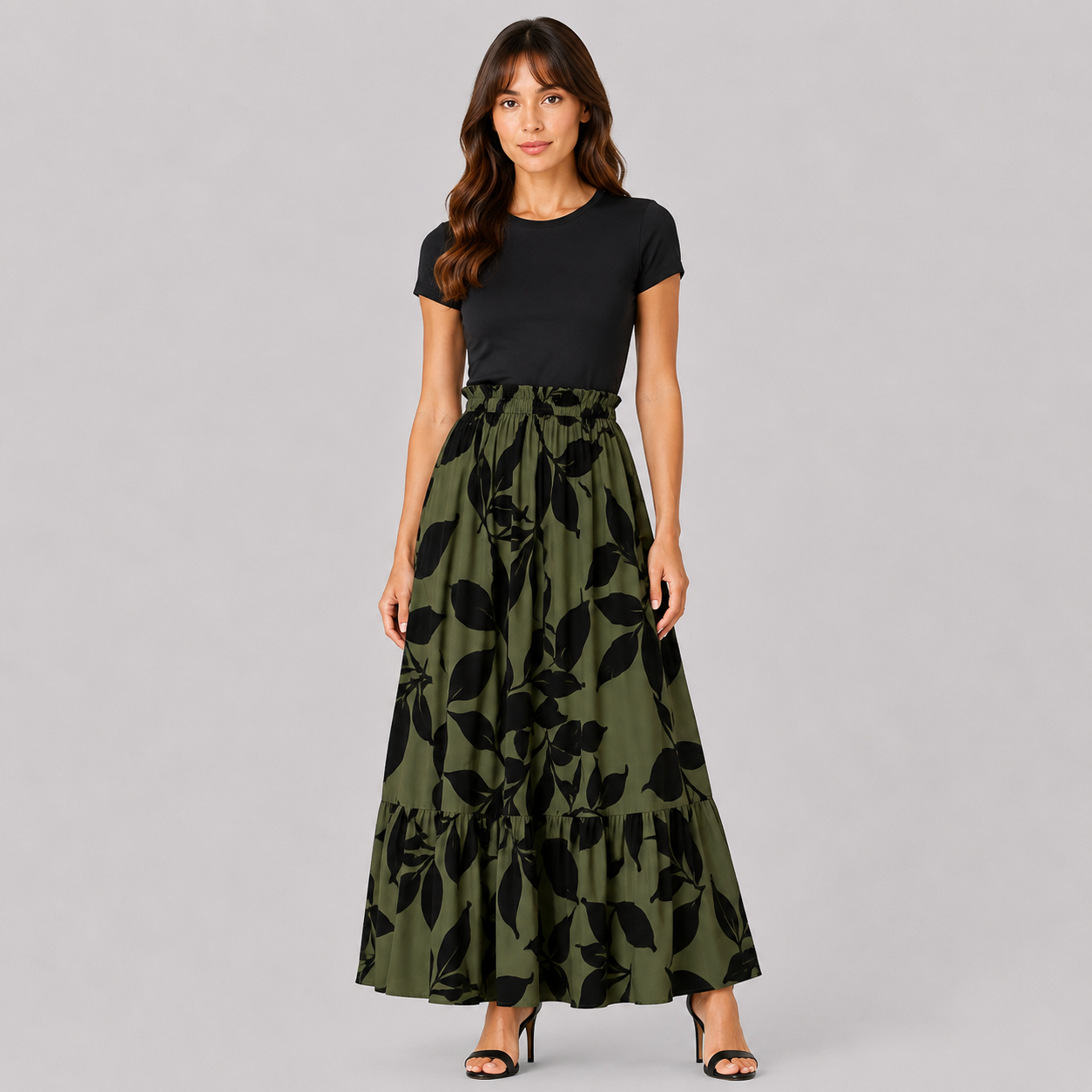Nasha | Women's Long Skirt – Flowy Style with Bold Pattern