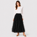 Małgorzata | Women's Long Skirt – Layered Design with Tulle Ruffles
