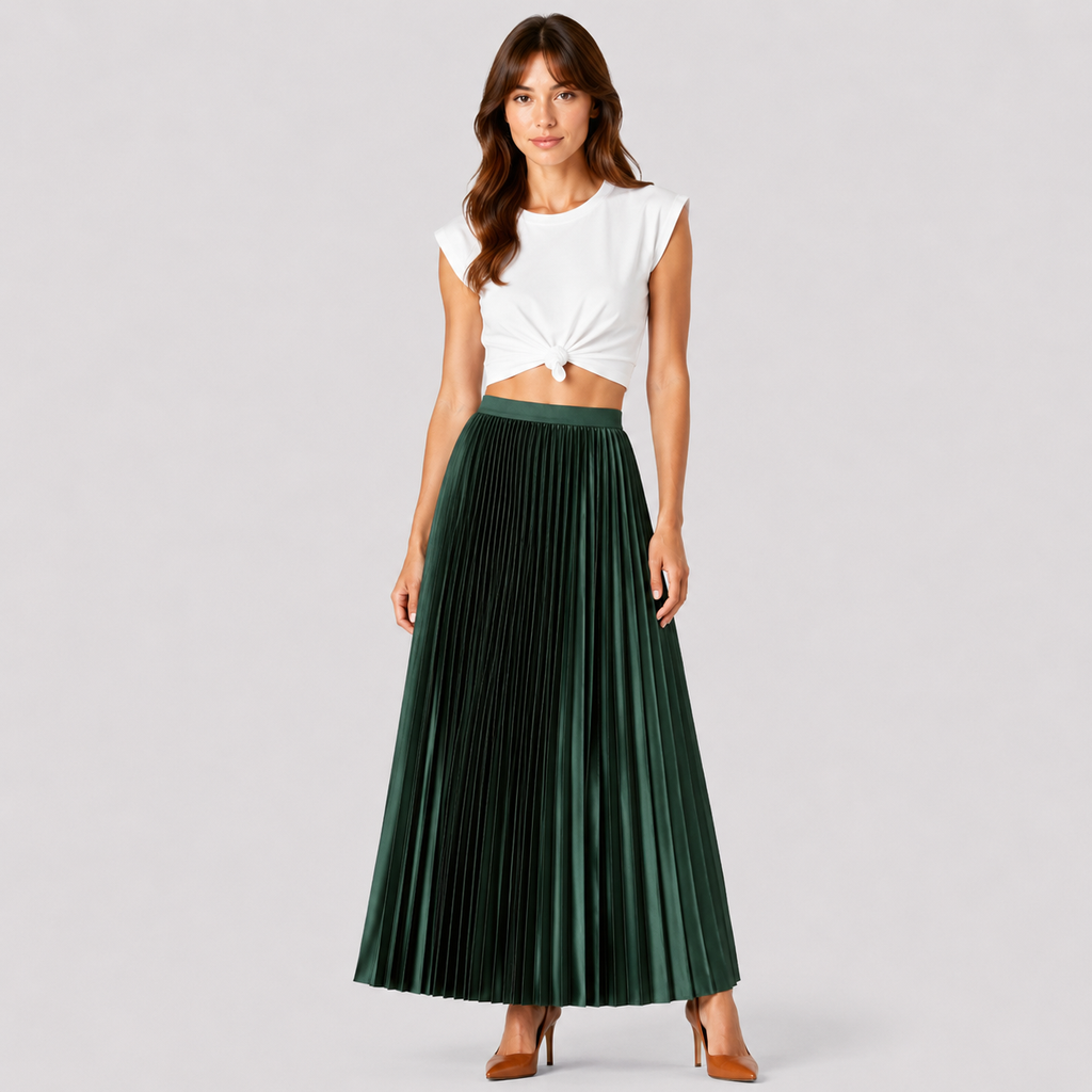 Nadia | Women's Long Skirt – Pleated Classic-Cut Design