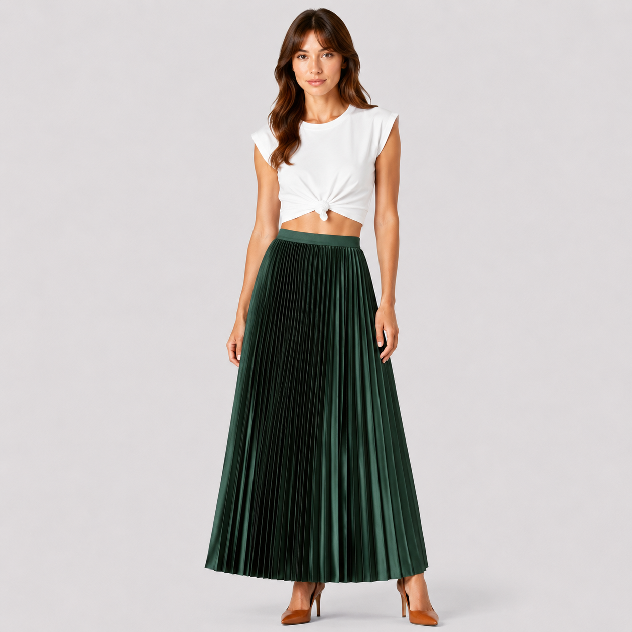 Nadia | Women's Long Skirt – Pleated Classic-Cut Design