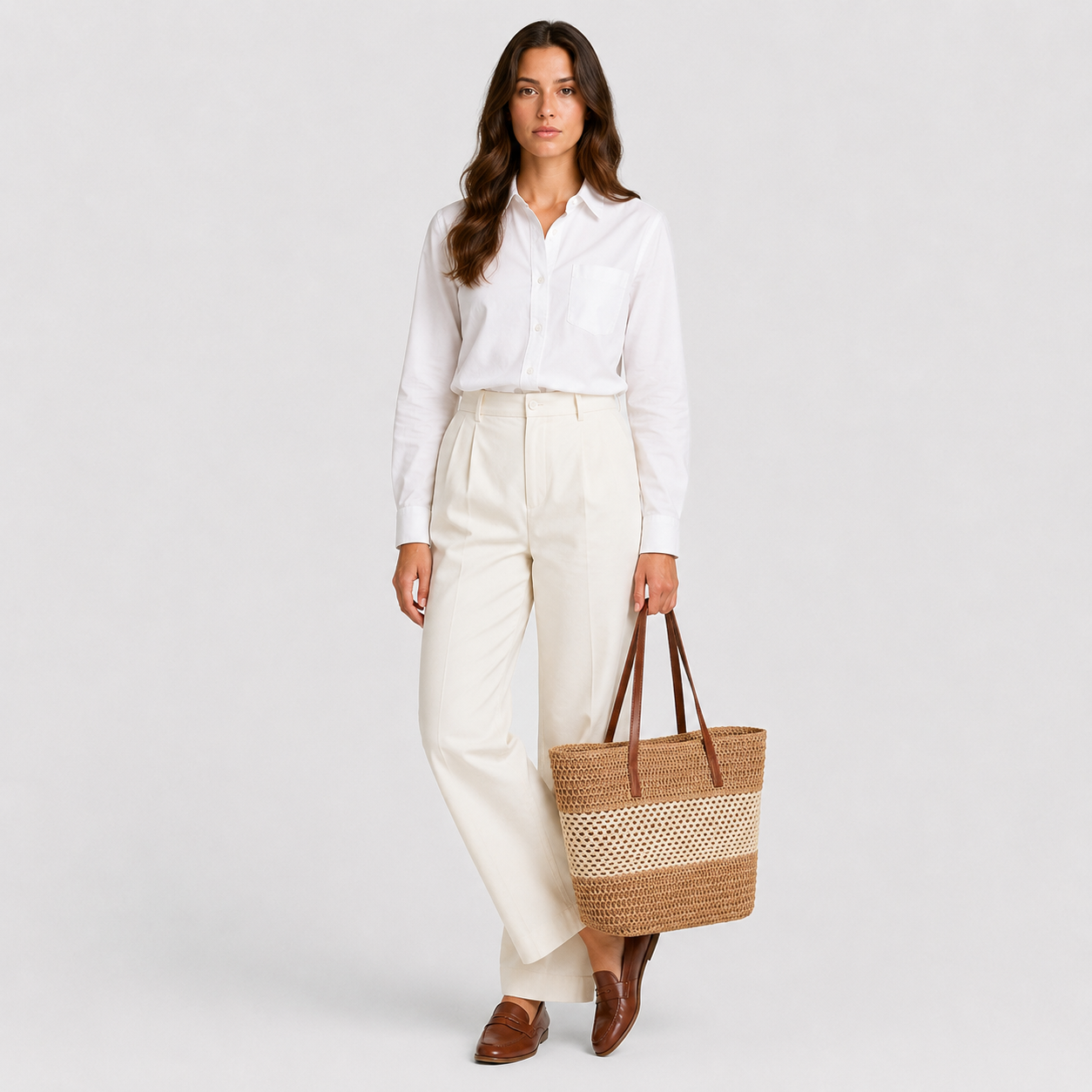 Selena | Women's Woven Beach Shopper Bag – Lightweight Summer Boho Tote