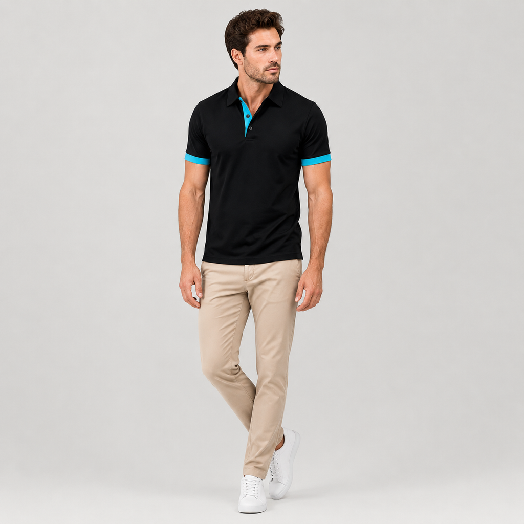 Leonel | Men's Polo Shirt – Classic Contrast Style
