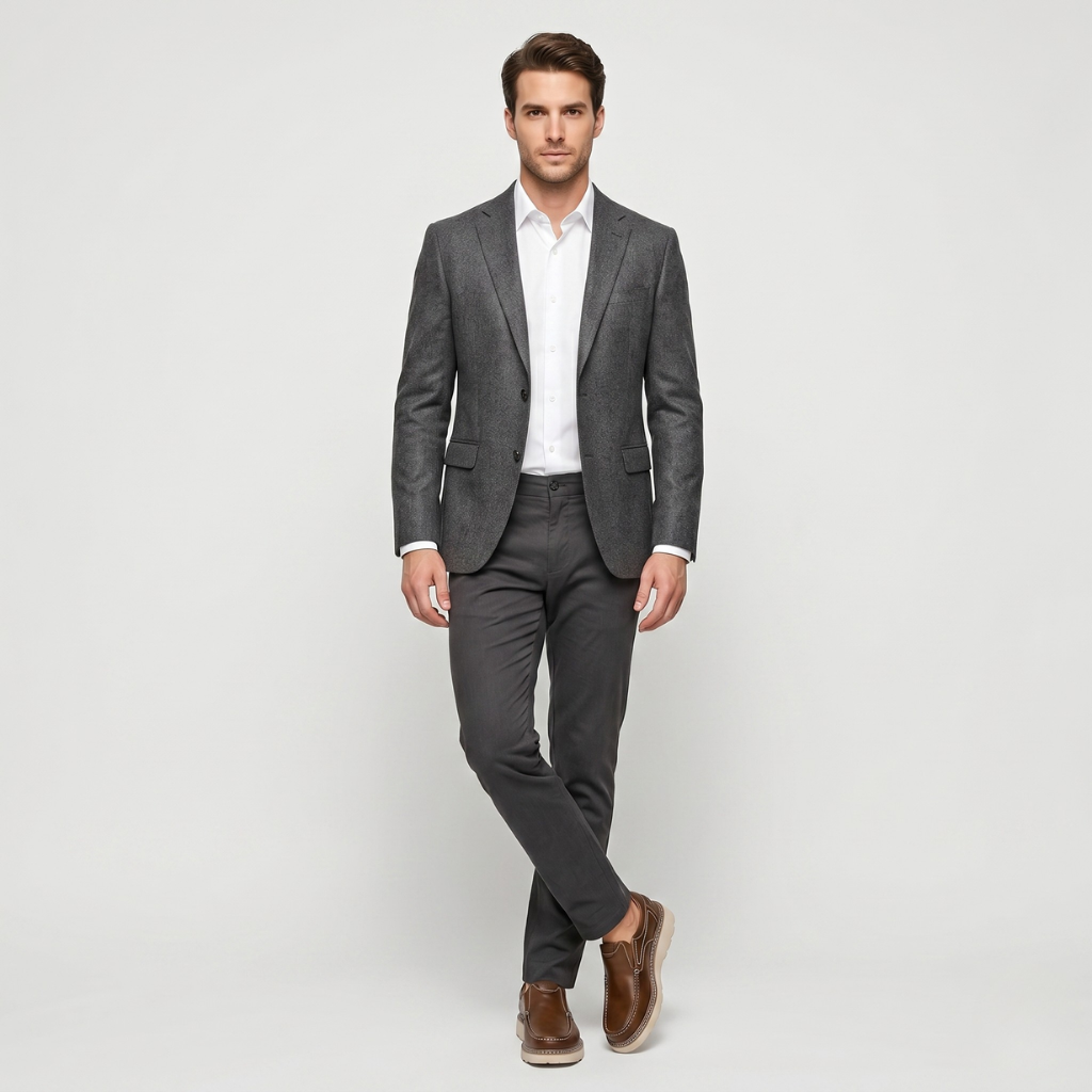 Albin | Men's Slip-On Loafers – Contrast Sole and Everyday Comfort
