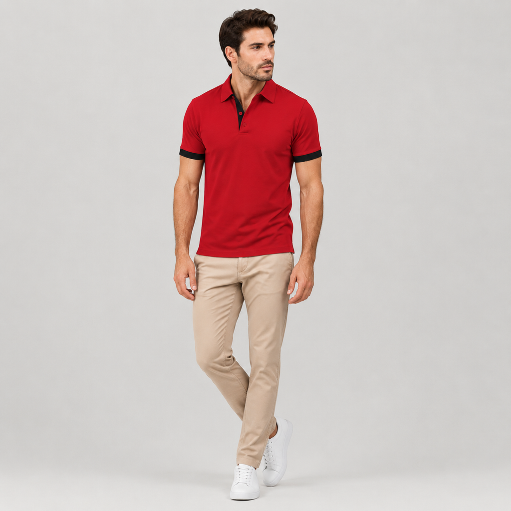 Leonel | Men's Polo Shirt – Classic Contrast Style