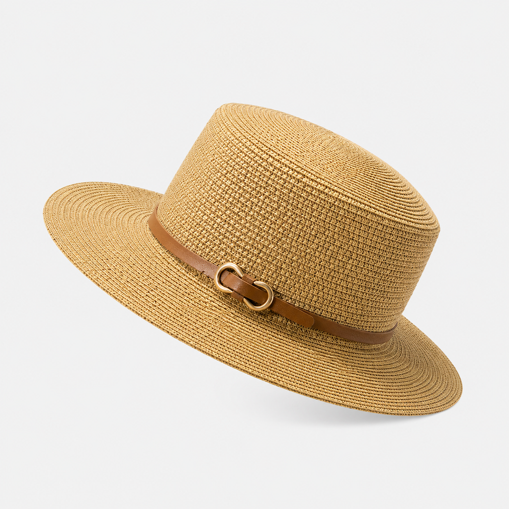 Łucja | Women's Straw Hat with Decorative Buckle – Elegance and Sun Protection