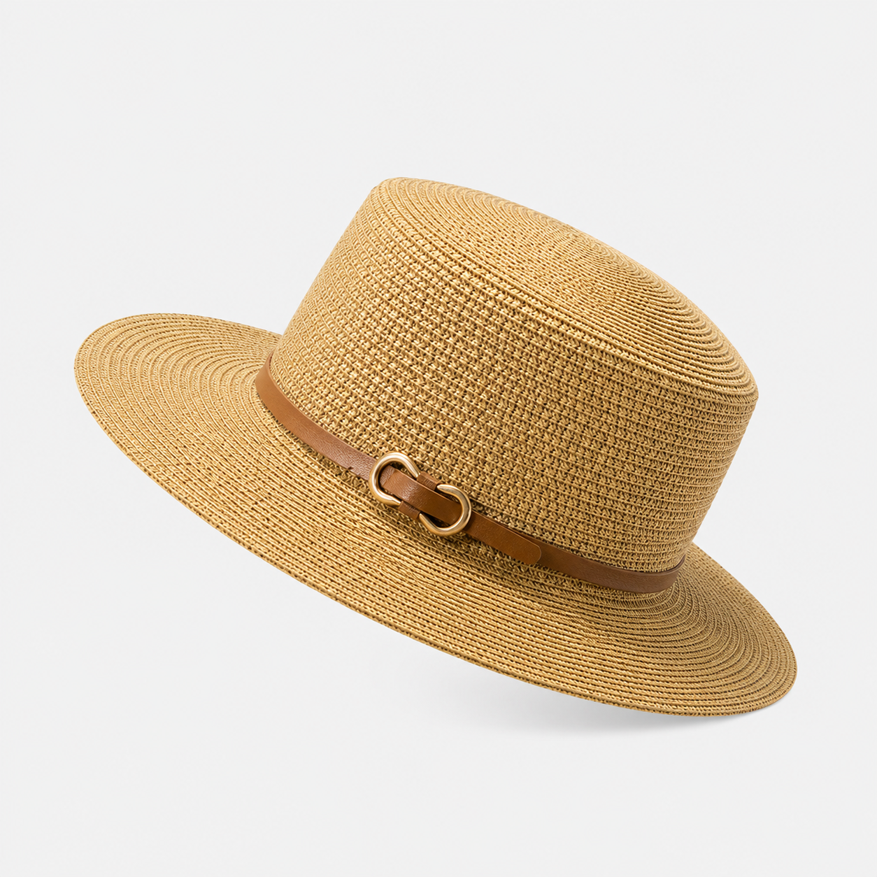 Łucja | Women's Straw Hat with Decorative Buckle – Elegance and Sun Protection
