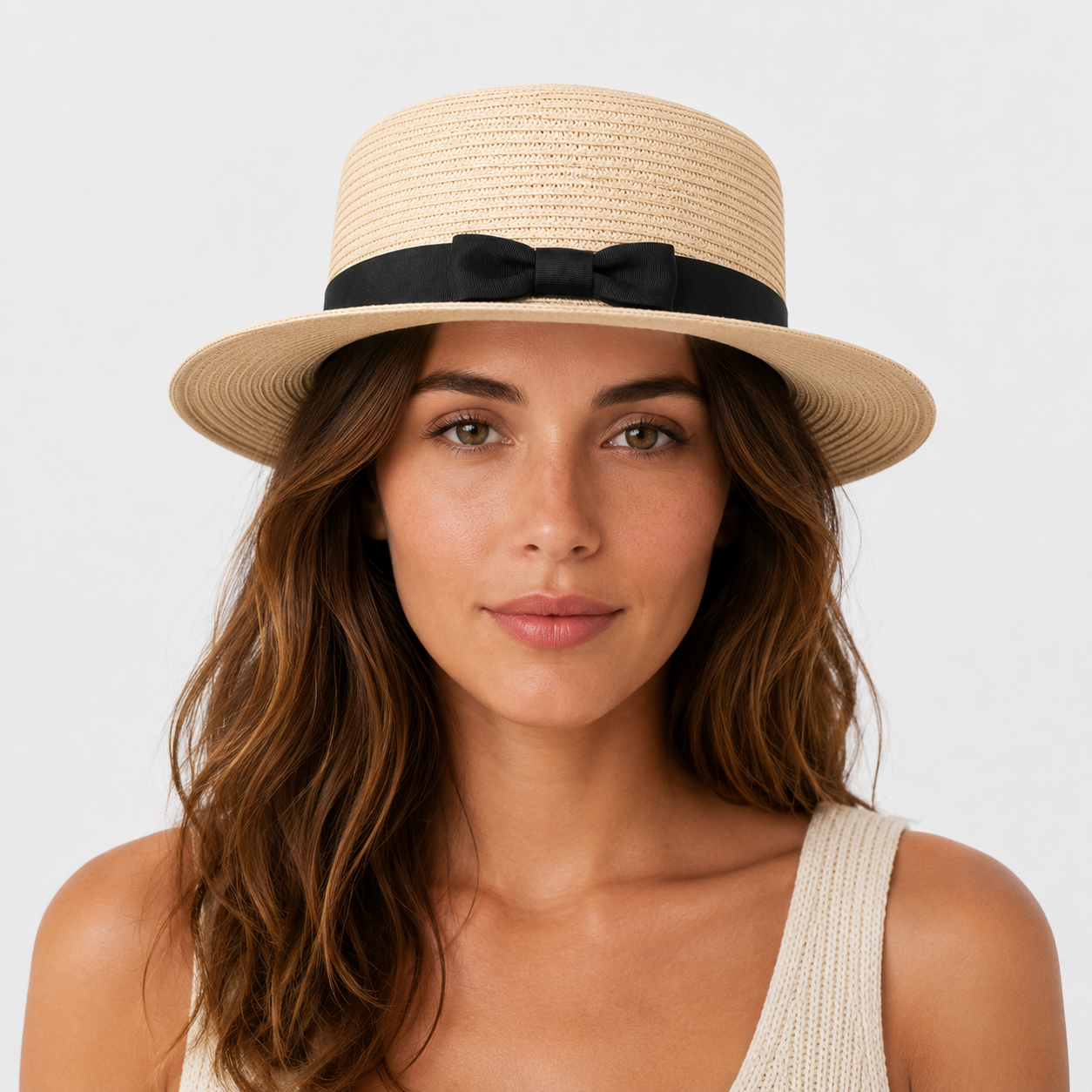 Iwona | Women's Beach Hat – Elegant Bow and Sun Protection