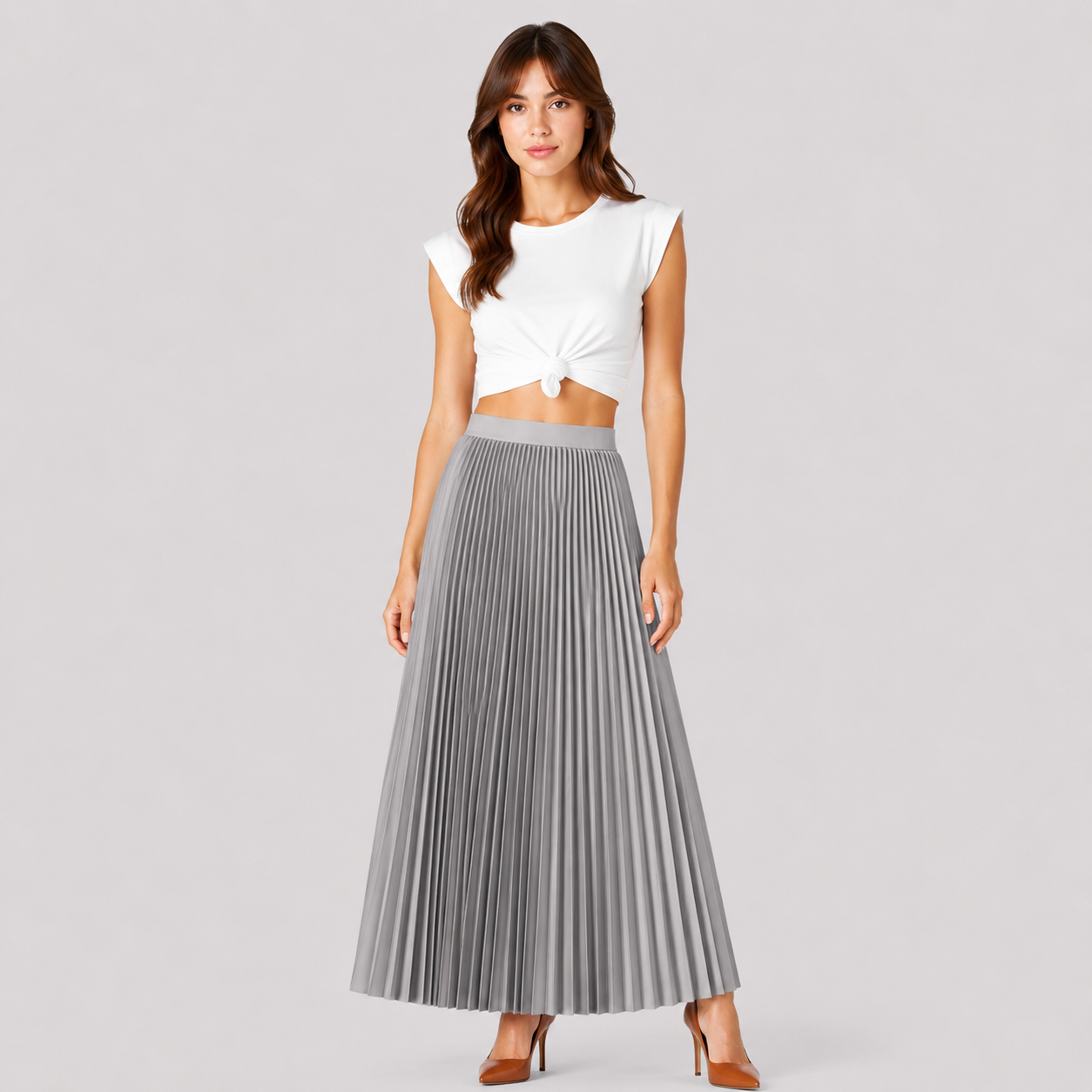 Nadia | Women's Long Skirt – Pleated Classic-Cut Design