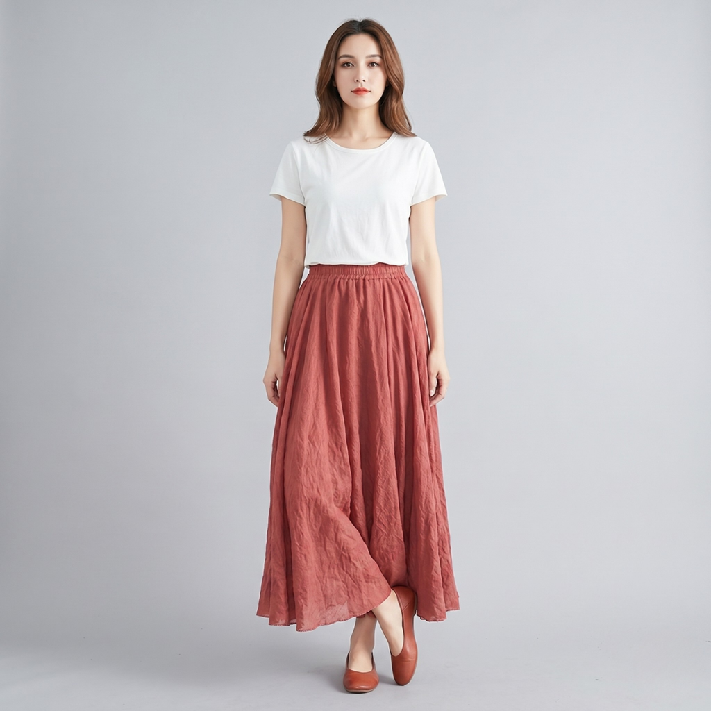 Barbara | Women's Maxi Skirt with Elastic Waist – Light Flared Fit for Everyday Wear