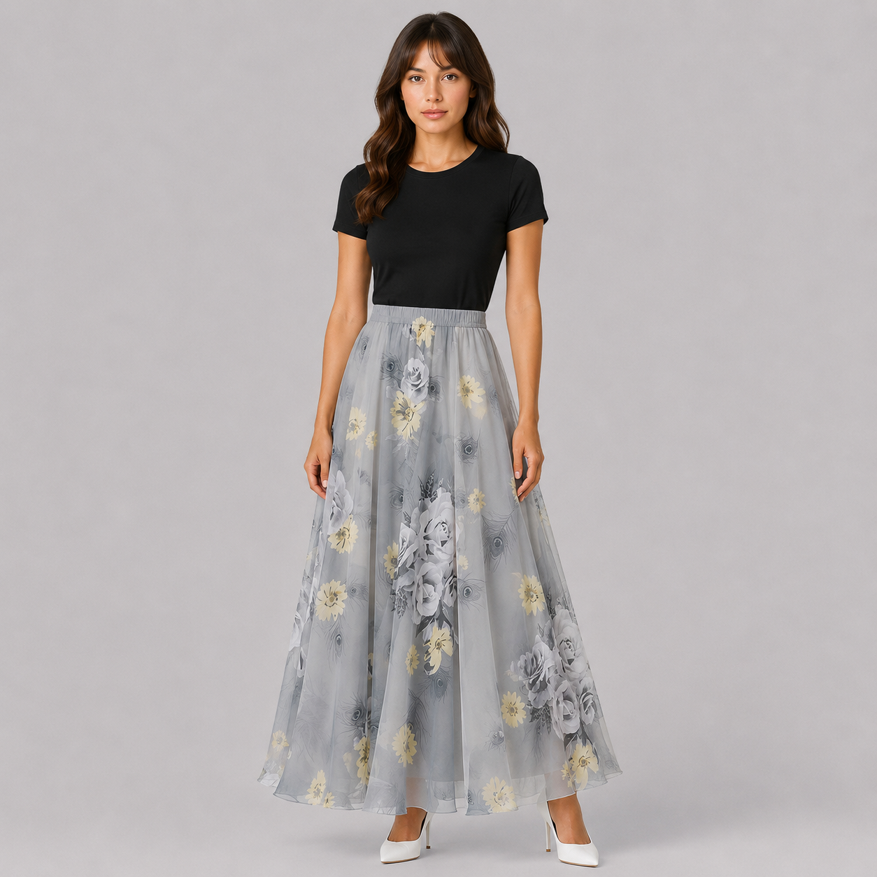 Rika | Women's Long Skirt – Floral Flowy Style