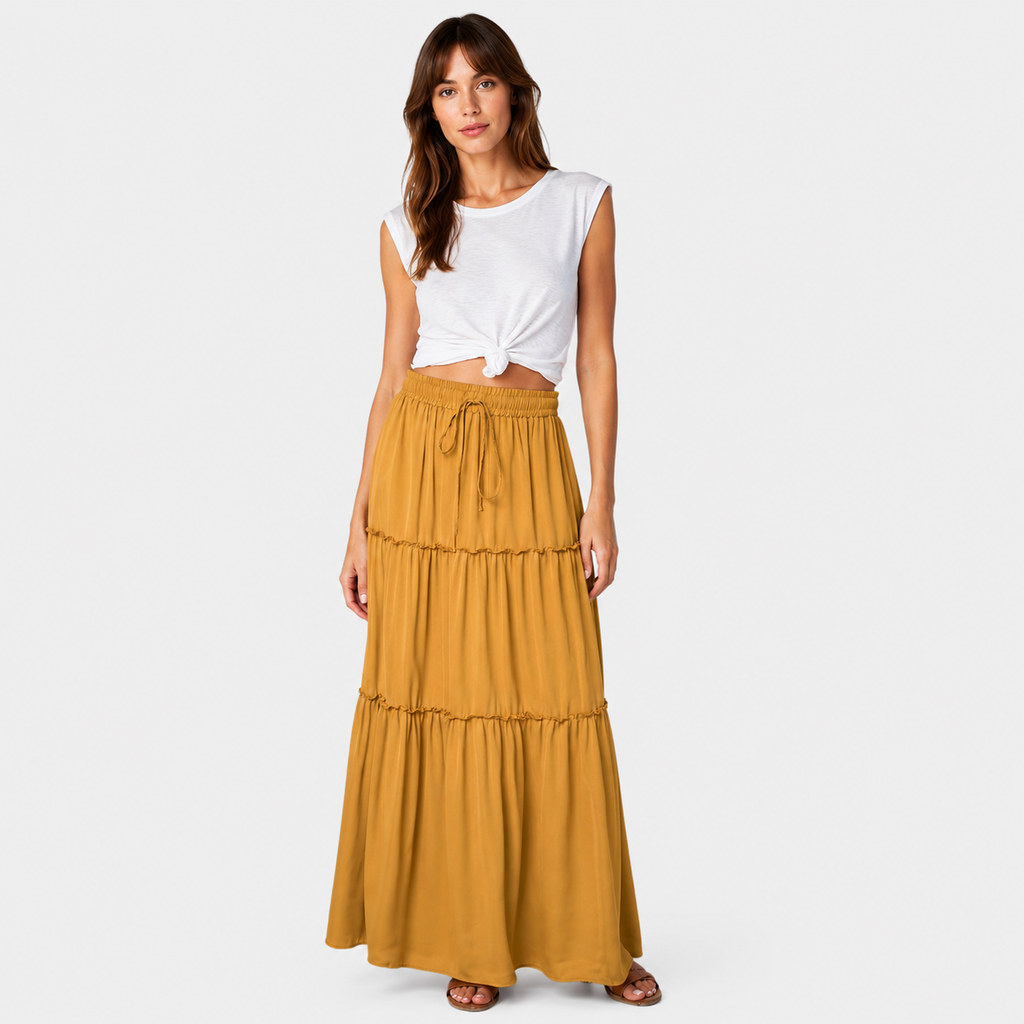 Lena | Women's Long Skirt – Flowy Style with Ruffles