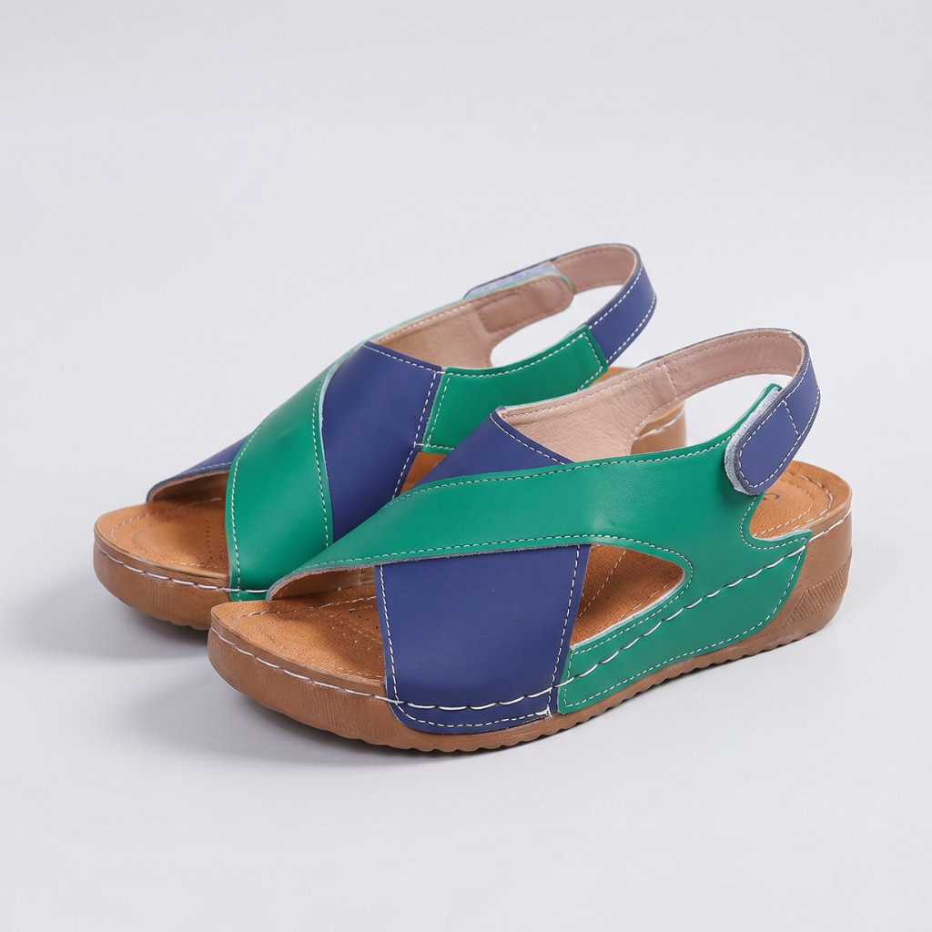Aldona | Women's Wedge Sandals – Crossover Straps and Adjustable Heel Strap