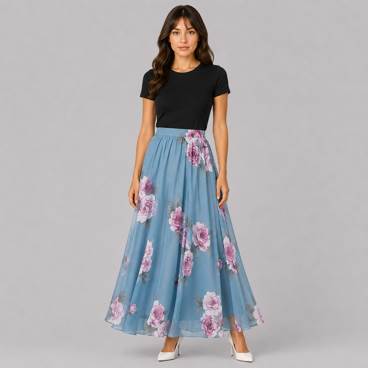 Rika | Women's Long Skirt – Floral Flowy Style